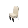 Produktbild: MCW 2er-Set Esszimmerstuhl Küchenstuhl Stuhl Crotone, LEDER ~ creme, dunkle Beine