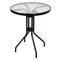 Produktbild: VCM Bistrotisch mit Glasplatte Glastisch mit Schirmloch Gartentisch Terrassentisch Tisch Glas Ø 60cm
