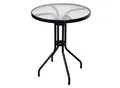 Produktbild: VCM Bistrotisch mit Glasplatte Glastisch mit Schirmloch Gartentisch Terrassentisch Tisch Glas Ø 60cm