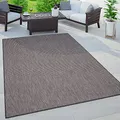 Produktbild: Paco Home Outdoor Teppich, Wetterfest Pflegeleicht Küchenteppich Ideal für Terrasse Balkon Garten, Flachgewebe Sisaloptik Modern Einfarbig meliert, Grösse:60x100 cm, Farbe:Anthrazit