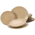Produktbild: CreaTable 23919 Tafelservice Lava Stone für 4 Personen, Steinzeug, sand (1 Set, 12-teilig)