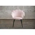 Produktbild: KAWOLA Stuhl CARLA Esszimmerstuhl Velvet rosa Fuß schwarz
