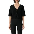 Produktbild: Cardigan COMMA, Damen, Gr. 44, schwarz, Strick, Obermaterial: 55% Viskose, 45% Polyamid, unifarben, lässig geschnitten hüftbedeckend, V-Ausschnitt, Strickjacken, mit V-Ausschnitt und goldenen Knöpfen