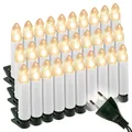 Produktbild: Christbaumkerzen 30 LED warmweiß grünes Kabel Weihnachtsbaum Beleuchtung