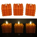Produktbild: 3 LED Bubble Kerzen aus Echtwachs mit Timerfunktion in Orange, Zimt - Candle
