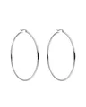 Produktbild: PURELEI® Hoops Ohrringe (Gold, Silber, Rosegold), Wasserfeste Ohrringe für Damen, Creolen aus Edelstahl, Geschenk für Frauen, 63mm Durchmesser (Silber)