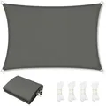 Produktbild: Woltu Sonnensegel, (1-tlg), aus PES, 200 g/m2 Polyester, 95% UV Schutz, für Balkon Terrasse Garten grau Rechteck | 200 cm x 0 cm x 300 cm