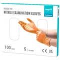 Produktbild: EUROPAPA Nitril-Handschuhe Medical Einmalhandschuhe Untersuchungshandschuhe (100 Stück, puderfrei ohne Latex, Gummihandschuhe) unsteril latexfrei disposible gloves orange S