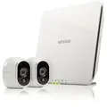 Produktbild: Netgear Arlo-Sicherheitssystem mit zwei HD-Kameras Tag & Nacht IP Überwachungskamera - Außenbereich - Weiß