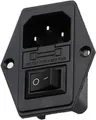 Produktbild: Kaltgeräte Einbau-Buchse C14, mit Schwarzem Schalter und Sicherung, 3-Pin 220-250V/10A Audio Kaltgeräte-Buchse Einbau Kupplung Stecker Buchse