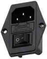 Produktbild: Kaltgeräte Einbau-Buchse C14, mit Schwarzem Schalter und Sicherung, 3-Pin 220-250V/10A Audio Kaltgeräte-Buchse Einbau Kupplung Stecker Buchse, 3-in-1 Einlassmodulstecker mit Schalter.
