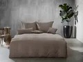 Produktbild: Fleuresse gewebte Flanell Uni Bettwäsche Lech taupe 240x220 cm + 2x 80x80 cm
