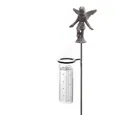 Produktbild: Dragimex Gartenstecker Metall Stecker. Elfe mit REGENMESSER. Gusseisen Fee, schwarz. 90cm