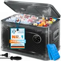 Produktbild: KESSER® Kompressor Kühlbox 2in1 Doppelzone Kühl- & Gefrierfach, elektrisch Gefrierbox LED-Touch-Bedienung inkl. 2x Kühlakkus 12/24 V 230V, Kühlschrank Kühlung bis -20 °C für Auto, Lkw, Camping