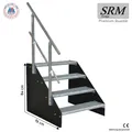 Produktbild: Standtreppe freistehend Treppe 4 Stufen schwarz, 60 - 160 cm Breite 84 cm Höhe
