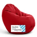 Produktbild: Bruni Sitzsack Classico L in Rot – XL Sitzsack mit Innensack zum Lesen, Abnehmbarer Bezug, lebensmittelechte EPS-Perlen als Bean-Bag-Füllung, aus Deutschland