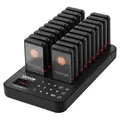 Produktbild: VEVOR Restaurant-Pager-System, kabelloses Warteschlangensignal mit 400 m Reichweite, Piepser zur Rufannahme von Gästen mit Vibration und Blinken, ... - Schwarz