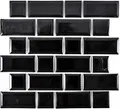 Produktbild: Metro Subway Fliesen Schwarz Facette Mosaik Fliese Keramik Fliesenspiegel Küche MOS26WM-0301