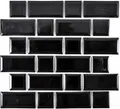 Produktbild: Metro Subway Fliesen Schwarz Facette Mosaik Fliese Keramik Fliesenspiegel Küche