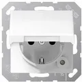 Produktbild: Jung AS1520BFKIKLWW Steckdose mit Klappdeckel, Thermoplast hochglänzend, alpinweiß