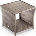 Produktbild: DeubaXXL DE Polyrattan Beistelltisch Vedis Creme 45x45x40cm 109510