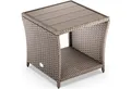 Produktbild: Casaria Beistelltisch (1-St), Polyrattan WPC Tischplatte 45x45x40cm Wetterfest Outdoor Garten