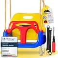 Produktbild: WOLKENGLÜCK® Babyschaukel 3 in 1 [6 Monaten bis 6+ Jahre] | Mitwachsende Kinderschaukel für Outdoor & Indoor | Hochwertige Schaukel inkl. Rückenlehne & Anschnallgurt