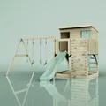 Produktbild: PolarPlay Spielturm Nils aus Holz in Grün Kinderschaukel