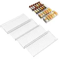 Produktbild: Gewürzregal Schublade, Gewürz Schubladen Organizer Küche, Spice Drawer Rack von 27 Bis 58cm Ausziehbar, Gewürzschublade Organizer für Küchen, Schrank, Arbeitsplatte, Acryl, 4 Stück, Transparent