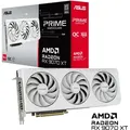 Produktbild: ASUS Prime Radeon RX 9070 XT weiß OC Edition 16 GB GDDR6 Gaming-Grafikkarte (AMD Radeon RX9070XT RDNA 4, 2,5-Slot, PCIe 5.0, 1x HDMI 2.1b, 3x DisplayPort 2.1a, weiß, PRIME-RX9070XT-O16G-WHITE)