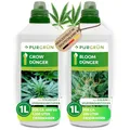 Produktbild: Purgrün® Cannabis-Dünger-Set 2 x 1 Liter– Schnell wirksame mineralische Rezeptur – Vollspektrum-Nährstoffe für Wachstum & Blüte – Flüssigdünger Indoor & Outdoor – Für Autoflower, Sativa & Indica