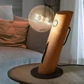 Produktbild: Tischleuchte Tischlampe Holzleuchte Schlafzimmerlampe Leseleuchte braun H 32 cm