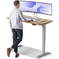 Produktbild: Desktronic HomePro Elektrisch höhenverstellbarer Schreibtisch 140x70cm Massive Eiche/Graumit Memory-Funktion, Anti-Kollisions Technologie, USB-A u... - Grau