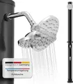 Produktbild: Juskys Solardusche Victoria 20 Liter - 220 cm - bis 60°C – mit schwenkbarem Duschkopf, Fußdusche & Gartenschlauch Anschluss Gartendusche Außendusche
