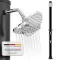 Produktbild: Juskys Solardusche Victoria 20 Liter - 220 cm - bis 60°C - mit schwenkbarem Duschkopf, Fußdusche & Gartenschlauch Anschluss Gartendusche Außendusche