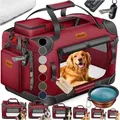 Produktbild: LOVPET® Hundebox Hundetransportbox faltbar Inkl.Hundenapf Transporttasche Hundetasche Transportbox für Haustiere Hunde und Katzen