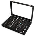 Produktbild: Ringorganizer-Tablett mit 100 Fächern, Ringhalter mit transparentem Deckel, S...