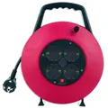 Produktbild: Kabeltrommel - schwarz-rot - 4 Steckdosen - 10 Meter