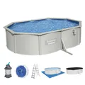 Produktbild: Stahlwandpool Swimmingpool Oval Komplett-Set mit Sandfilter 500 x 360 x 120 cm