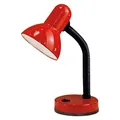 Produktbild: EGLO Tischlampe Basic, 1 flammige Tischleuchte, Schreibtischlampe aus Stahl und Kunststoff, Farbe: Rot, Fassung: E27