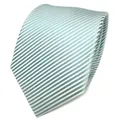 Produktbild: TigerTie Designer Seidenkrawatte mint grün weiß gestreift - Krawatte Seide Tie