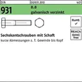 Produktbild: Sechskantschraube DIN 931 Schaft M24x 200 8.8 galv.verz. 1 Stück