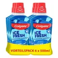 Produktbild: Colgate Mundspülung Ice Fresh 6x500 ml – für sofortige & anhaltende Frische – antibakterielle Mund- und Zahnreinigung ohne Alkohol** für optimalen Schutz