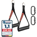 Produktbild: 2er Set extra breite Griffe für Fitnessbänder mit Silikon und ABS-Kern - Zube...