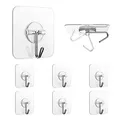 Produktbild: Newlemo Klebehaken Haken Deckenhaken Ohne Bohren,Magische Haken Transparent,Küchenhaken, Kleiderhaken, Plastikhaken, Wasserdicht, Abnehmbar - Geeignet für Küche, Badezimmer (5kg Max, 6 Pack)