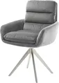 Produktbild: DELIFE Polsterstuhl Abelia-Flex mit Armlehnen Kreuzgestell kantig Edelstahl Samt Grau