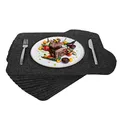 Produktbild: Rubberneck Premium Tischsets aus Filz - abwaschbar & rutschfest - 12er Set Platzsets Tisch-Matten Untersetzer - 45x32 cm - Dunkelgrau