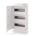 Produktbild: Intratec Sicherungskasten Unterputz IP40 – Verteilerkasten mit weißer Tür, 3-reihig, 36 Module, 482x283x106 mm, für Trockenräume