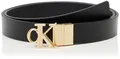 Produktbild: Calvin Klein Jeans Damen Monogramm-Plaque-Schnalle, 25 mm, REV LV04K7005G, Schwarz (Schwarz/CK Hellgold), 90, Schwarz (Schwarz/Ck Light Gold), 90 cm