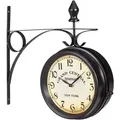 Produktbild: Relaxdays - Bahnhofsuhr Doppelseitig, Batterie, Retro, New York, Hbt 35 X 35 X 10 Cm, Zweiseitige Wanduhr Vintage, Schwarz